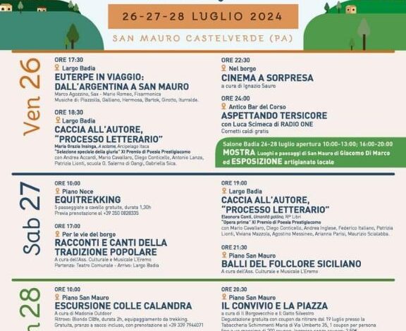 Festival di Poesia “Paolo Prestigiacomo” a San Mauro Castelverde.