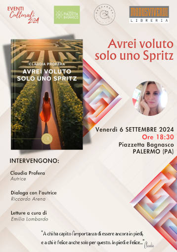  “Avrei voluto solo uno Spritz” il libro d’esordio di Claudia Profera a piazzetta Bagnasco