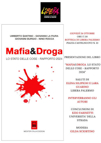 Alla Bottega di Libera Palermo con Ezio Farinetti, dell’Università della Strada, per presentare il libro “Mafia & Droga. 