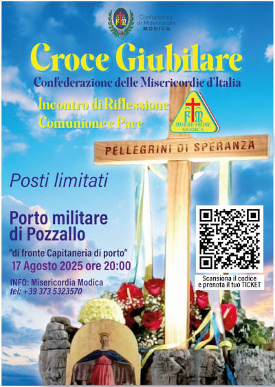 L’icona Giubilare delle Misericordie d’Italia farà tappa la sera del 17 agosto ore 20 a Pozzallo