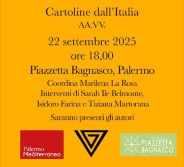 Con “Cartoline dall’Italia”, lunedì 22 settembre, piazzetta Bagnasco diventa una piccola agorà di parole