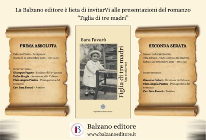 16 settembre Favignana e 20 settembre a Palermo presentazione del romanzo Figlia di tre madri di Sara Favarò