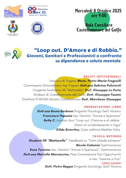 Giornata Mondiale della Salute Mentale: a Castellammare del Golfo, mercoledì 8 ottobre, la presentazione del libro “Loop Out” di Betty C.