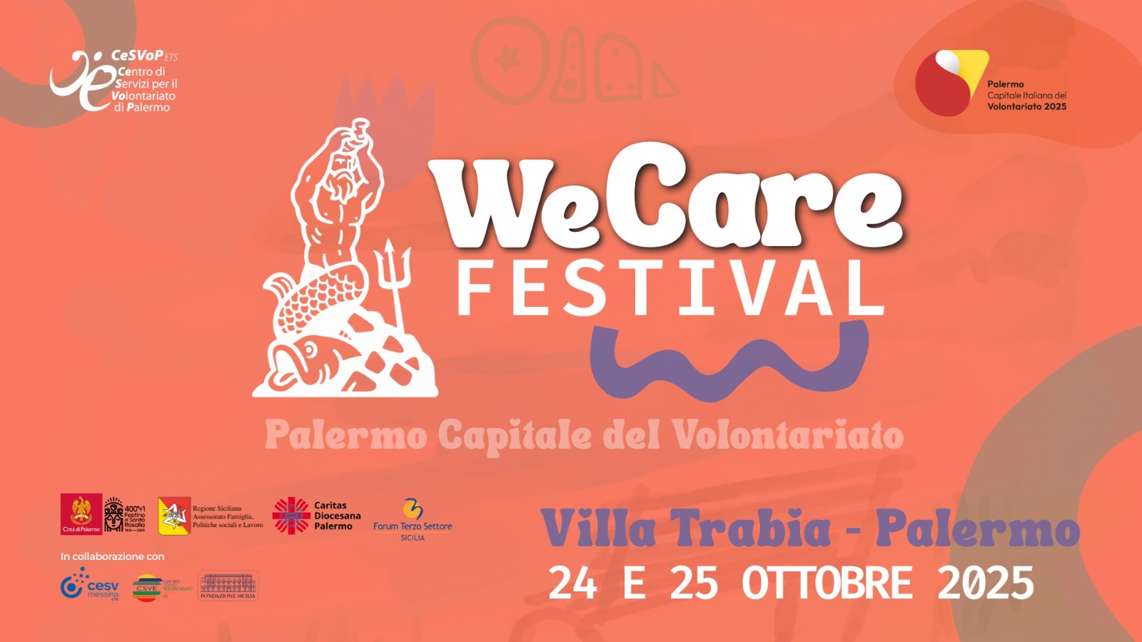  Palermo, “WeCare Festival”: i giovani protagonisti di due giornate di creatività e incontri a Villa Trabia. Inaugurazione il 24 ottobre con 300 studenti, in programma talk, laboratori, spettacoli e musica dal vivo