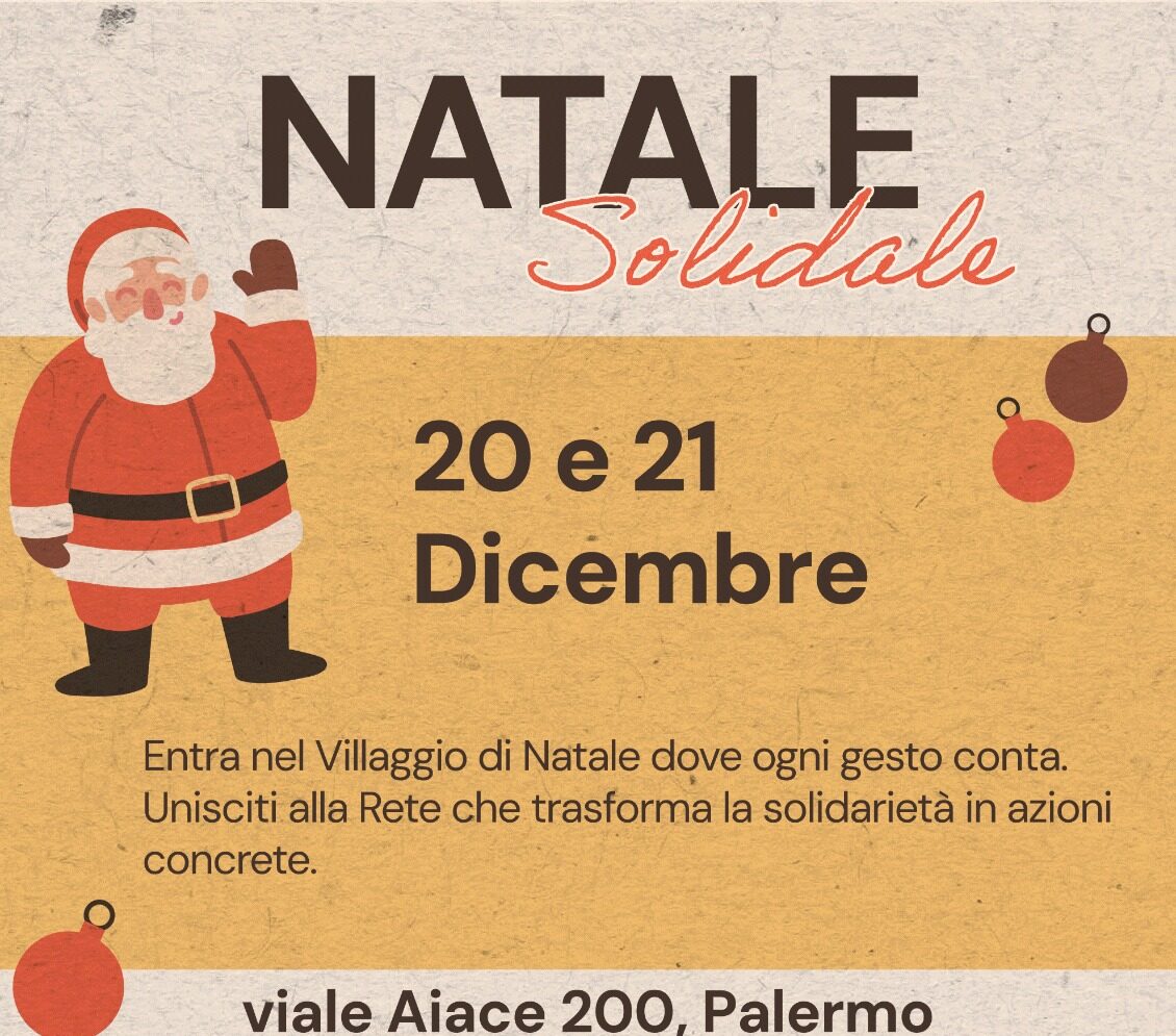 Palermo, “Natale solidale 2025”: un Villaggio che mette al centro le persone e la comunità