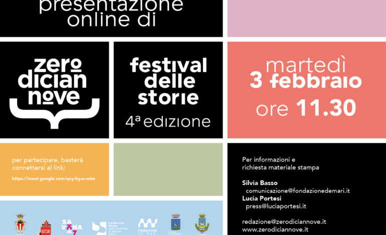 Zerodiciannove – Festival delle storie di Savona  Presentazione on-line della IV edizione