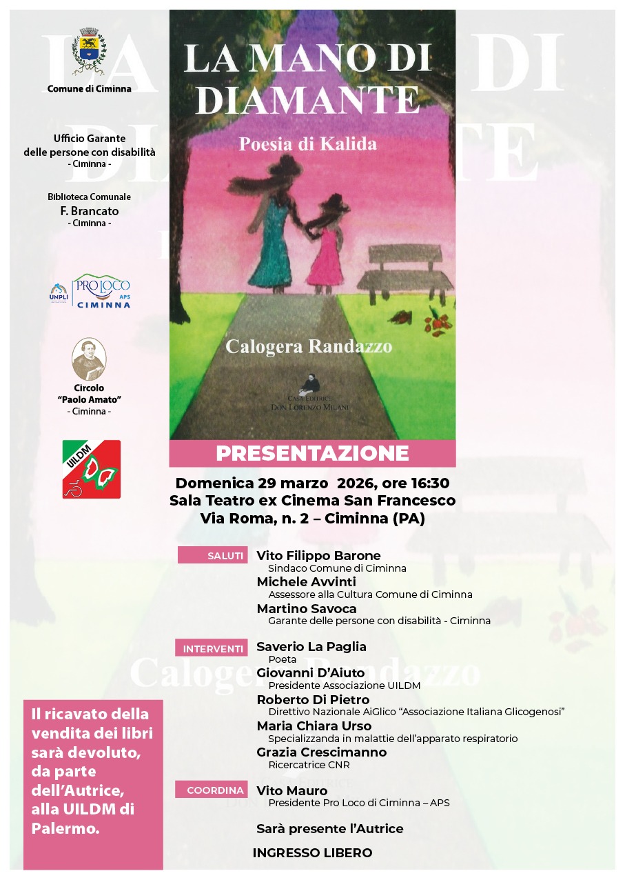Presentazione del libro “La mani di diamante” di Calogera Randazzo