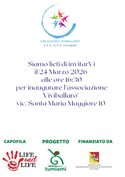 Domani pomeriggio inaugurazione sede Viviballarò