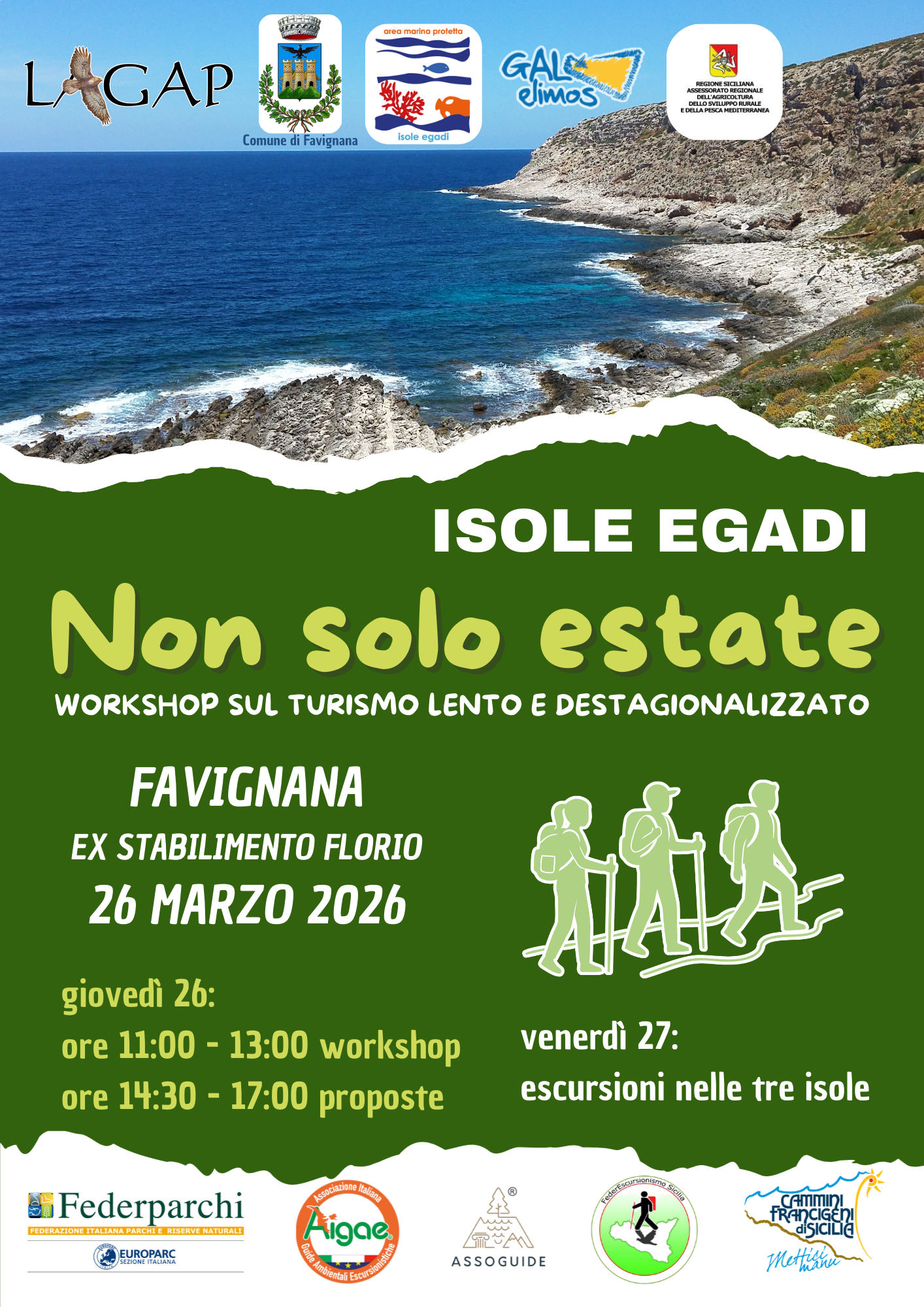 Isole Egadi: workshop sul turismo lento a Favignana il 26 marzo