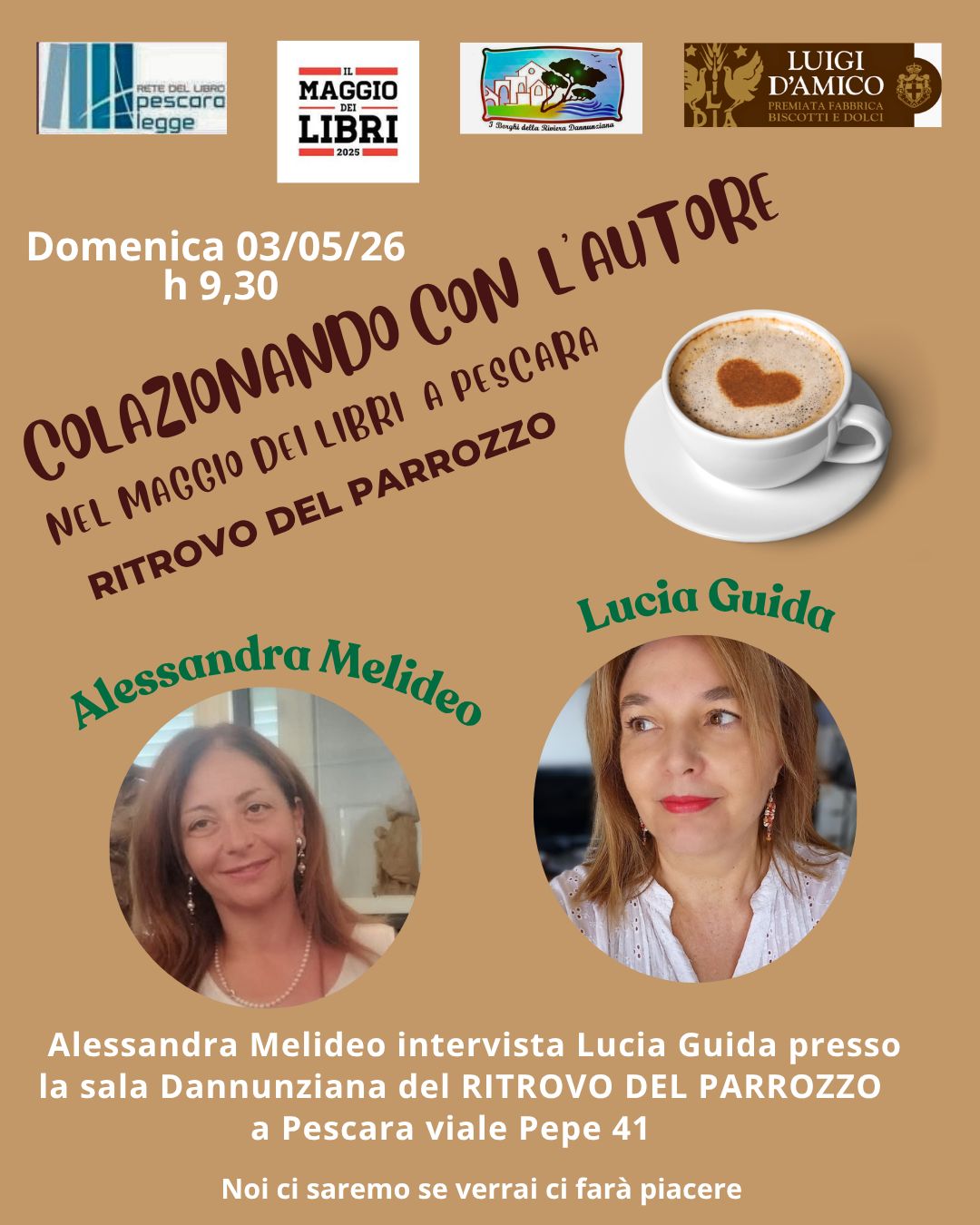 Il Maggio dei Libri 2026 con “Colazionando con l’autore”