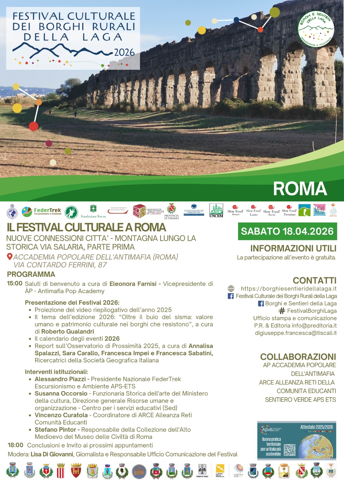 Il Festival Culturale delle Comunità della Laga arriva festoso a Roma e Ascoli Piceno