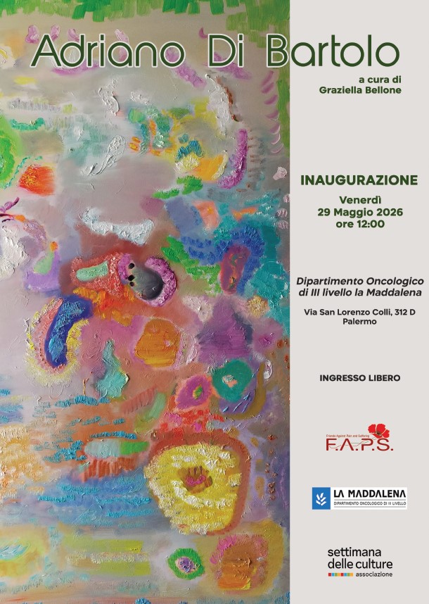 Arte come cura: inaugurata a Palermo la mostra di Adriano Di Bartolo al Dipartimento Oncologico La Maddalena