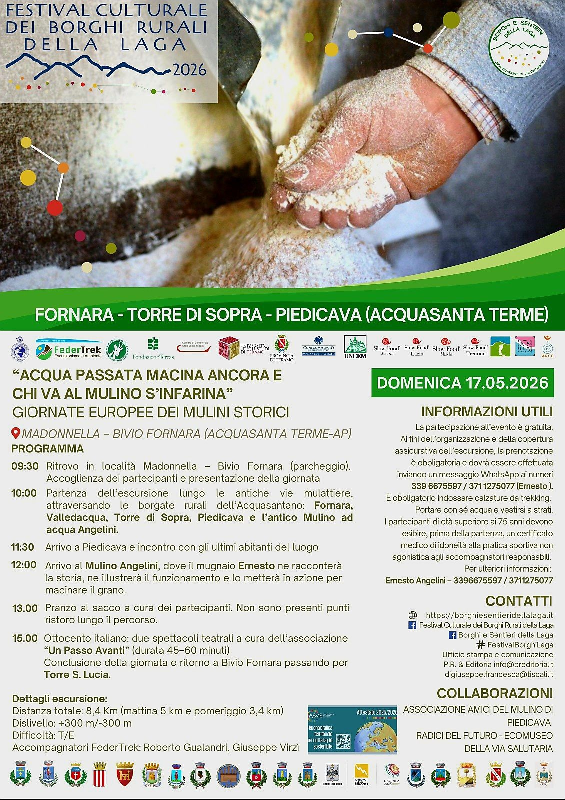 Il Festival Culturale della Laga ad Acquasanta Terme per le Giornate Europee dei Mulini