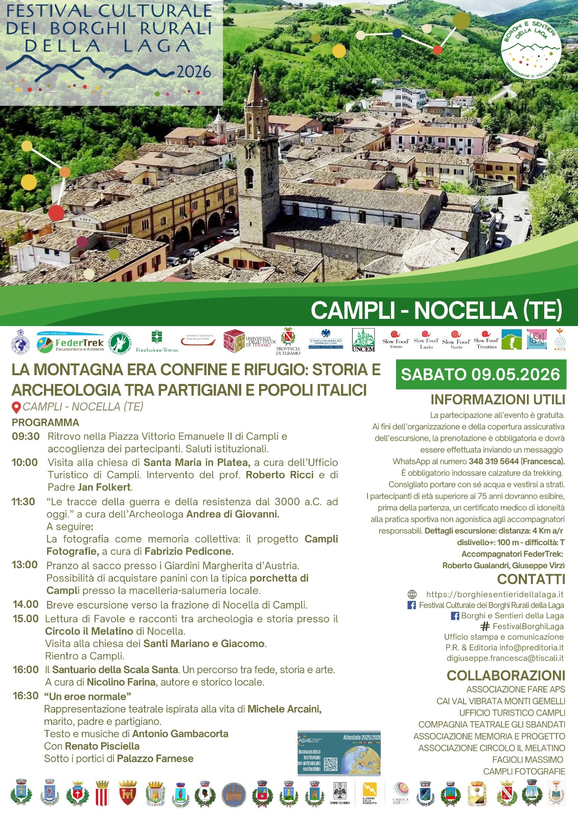 Campli e Nocella protagoniste del Festival Culturale dei Borghi Rurali della Laga 2026