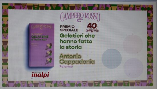 Antonio Cappadonia tra i primi 5 gelatieri italiani che il Gambero Rosso annovera tra coloro che hanno fatto la storia del gelato