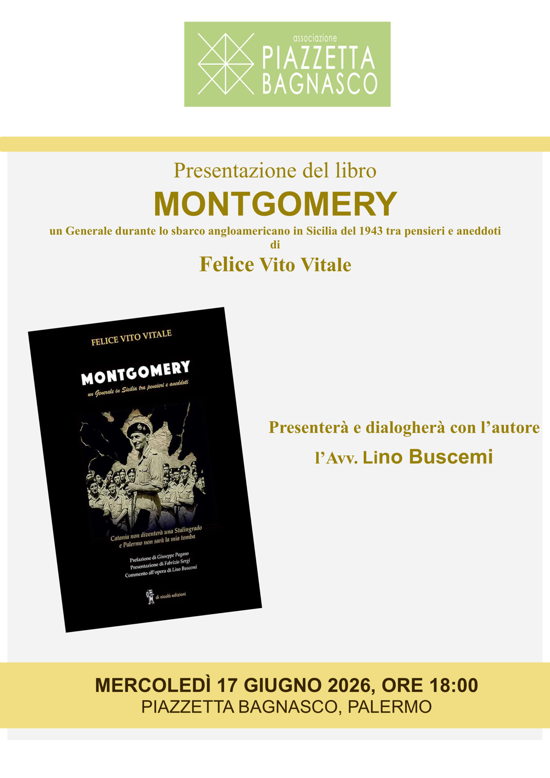 Le strategie militari del generale Montgomery nel libro di Vito Vitale, mercoledì 17 in piazzetta Bagnasco