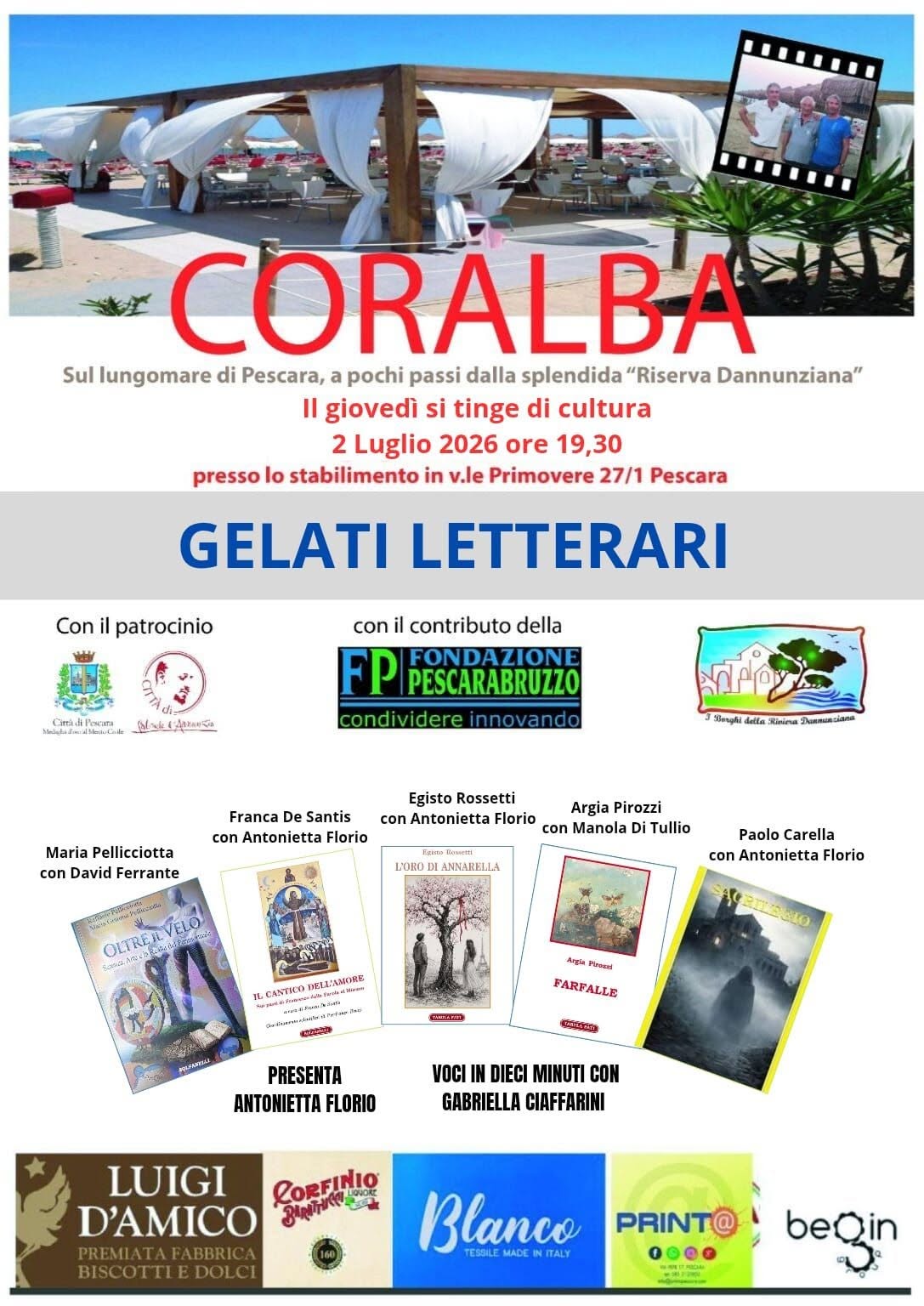 Gelati Letterari 2026, cinque nuovi libri al mare