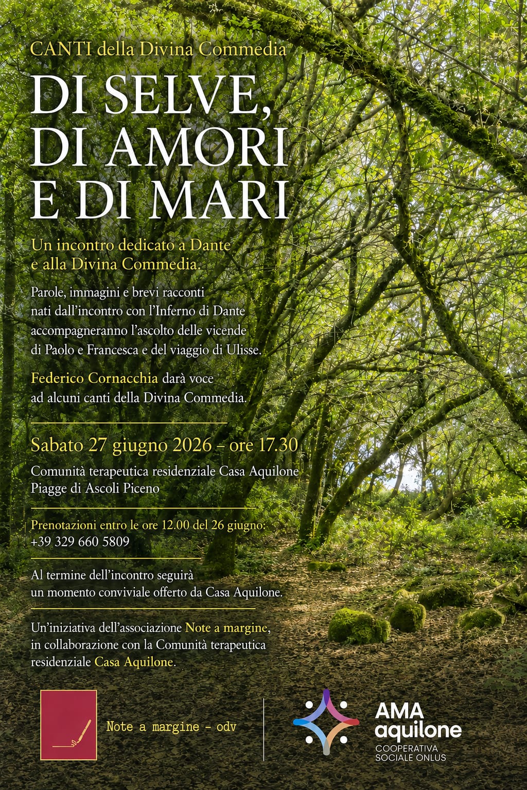 Di selve, di amori e di mari”, un incontro con Dante e la Divina Commedia