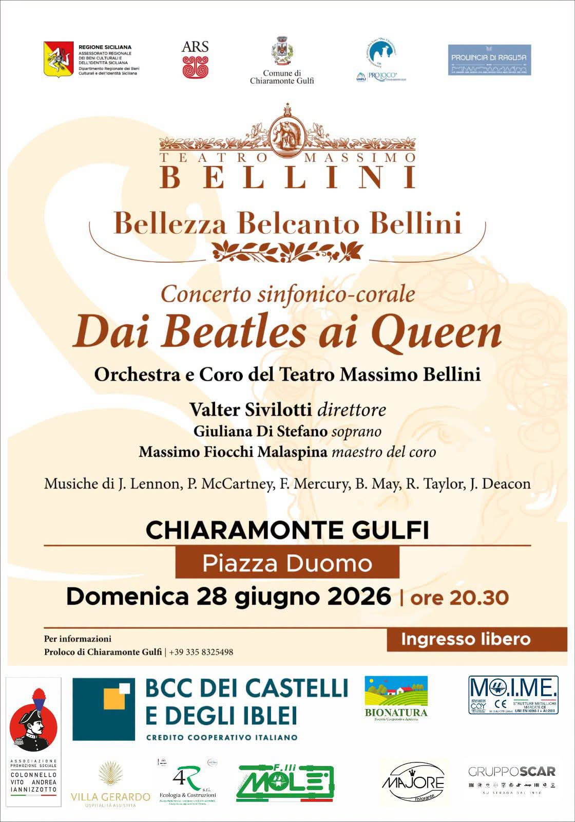 A Chiaramonte Gulfi l’orchestra e il coro del teatro Massimo Bellini di Catania incantano il pubblico nel suggestivo scenario di Piazza Duomo
