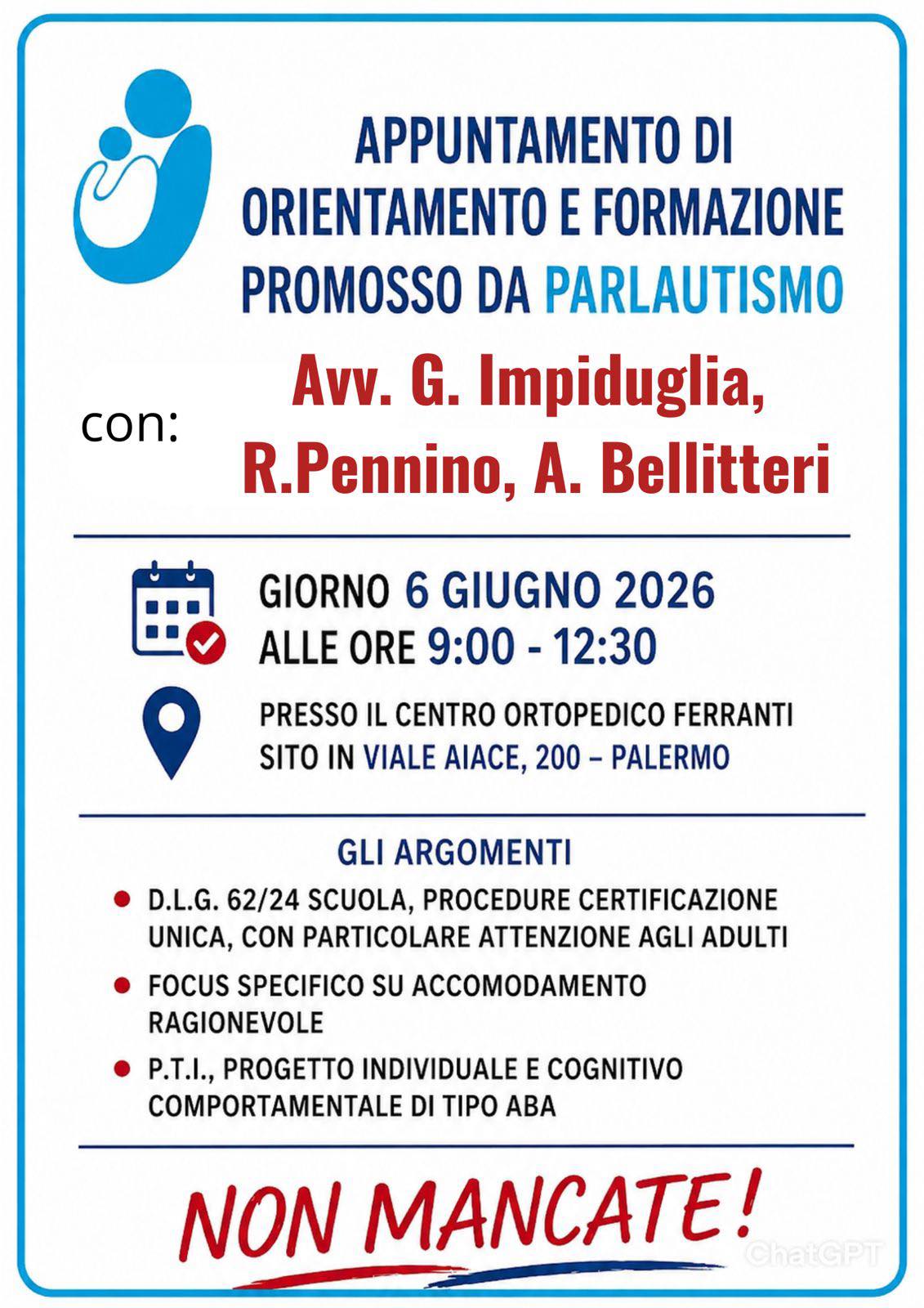 Autismo, diritti e inclusione: ParlAutismo promuove a Palermo un incontro di orientamento e formazione