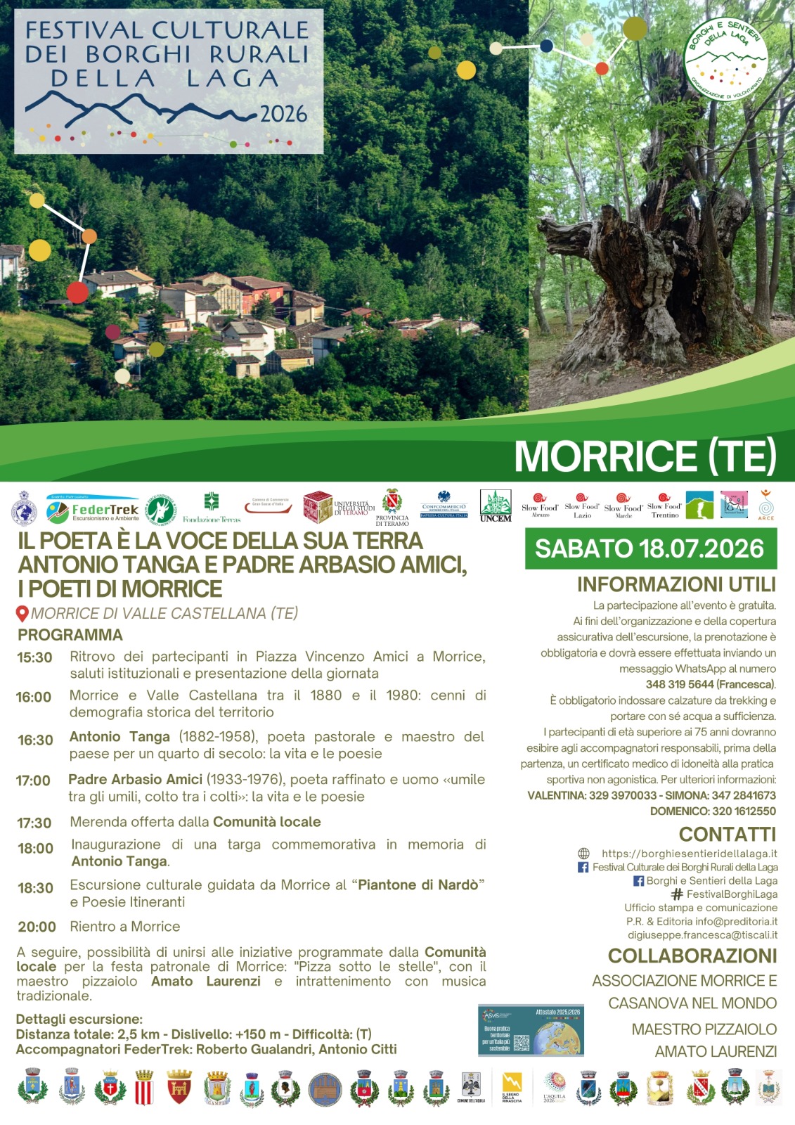 Dalla parola dei poeti al filo di lana, il viaggio del Festival itinerante della Laga prosegue tra Valle Castellana e l’Alto Tordino