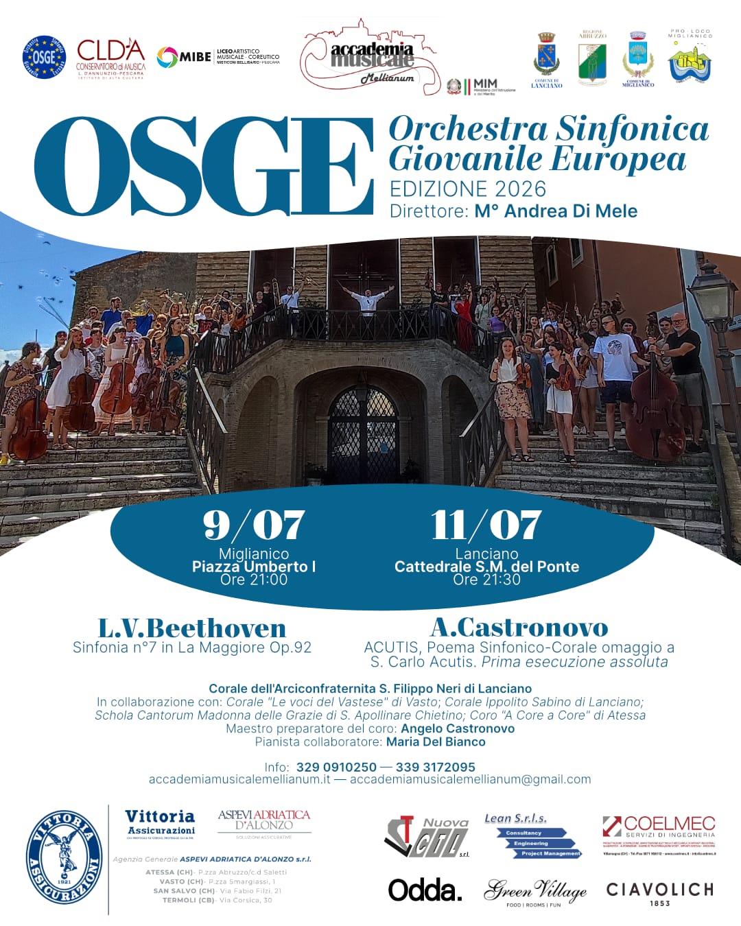 Miglianico, torna l’appuntamento con l’Orchestra Sinfonica Giovanile Europea