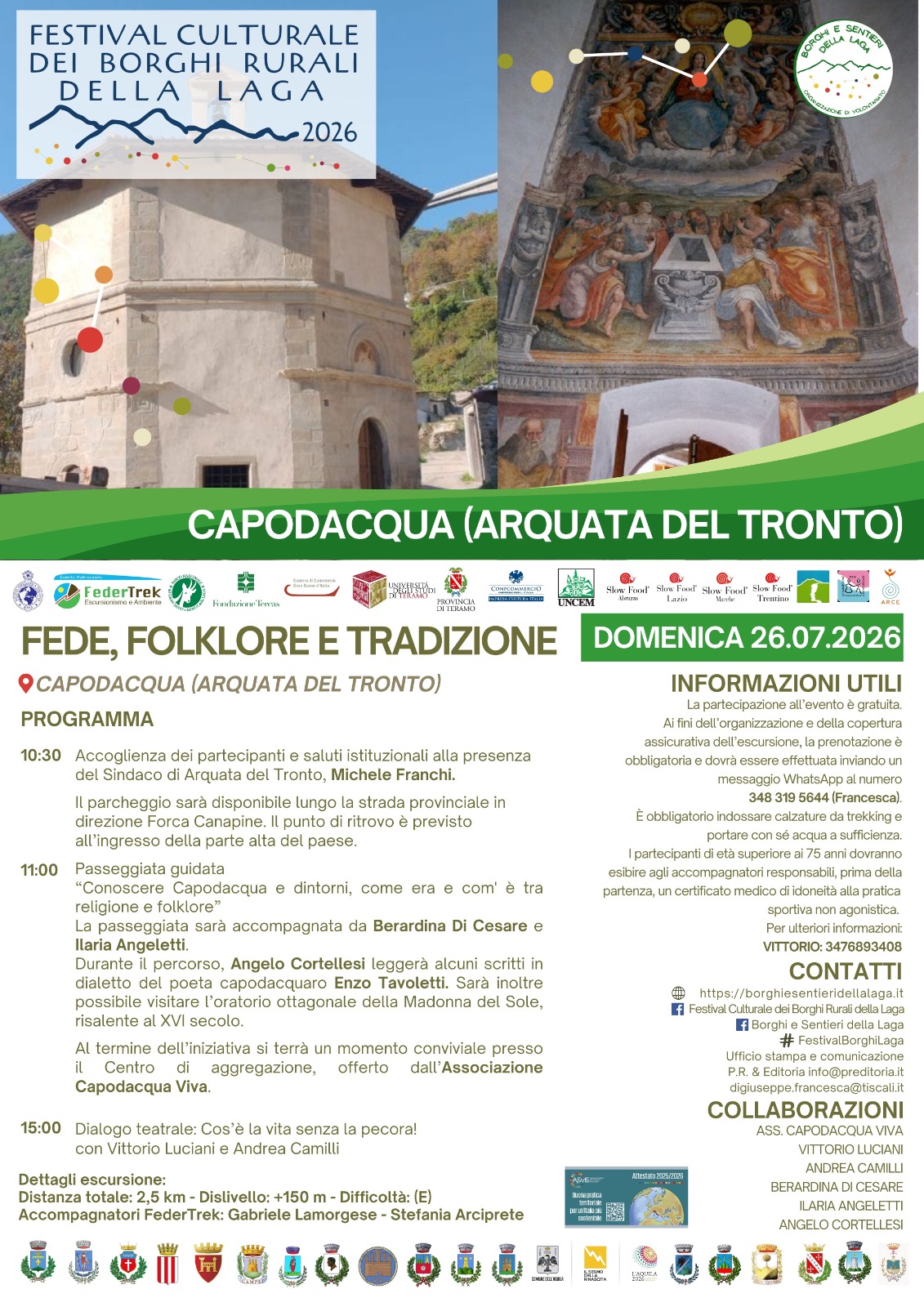 Il Festival Culturale dei Borghi Rurali della Laga fa tappa a Cortino e Capodacqua