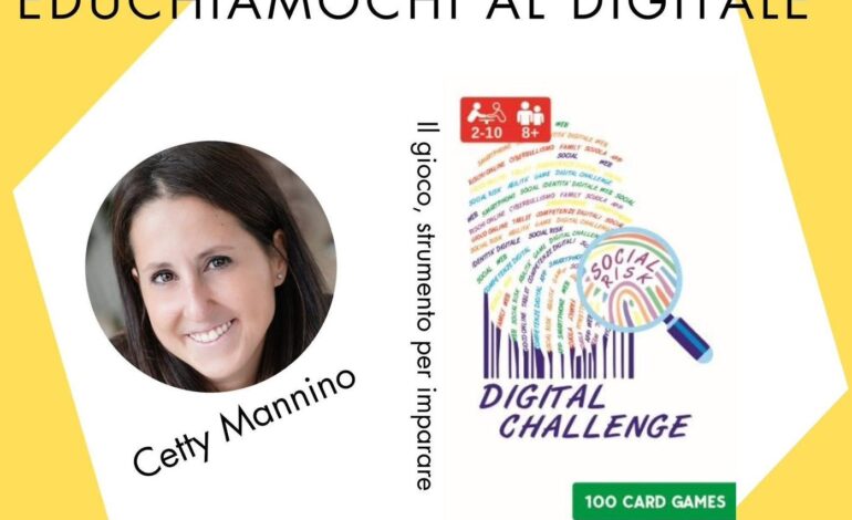 In piazzetta Bagnasco si gioca. Arriva “Digital Challenge” e con la sua ideatrice, Cetty Mannino, giovedì 9 luglio, impareremo come restare connessi mettendo in moto la mente