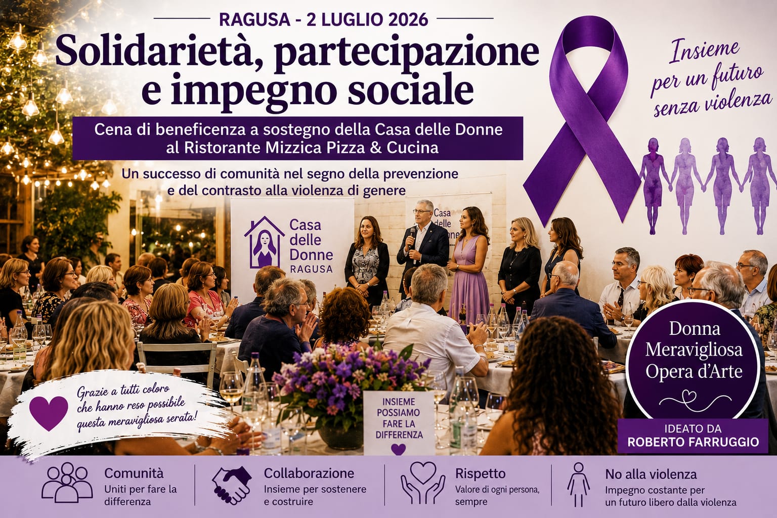 Solidarietà e partecipazione per la “Casa delle Donne” in occasione di una serata di beneficenza