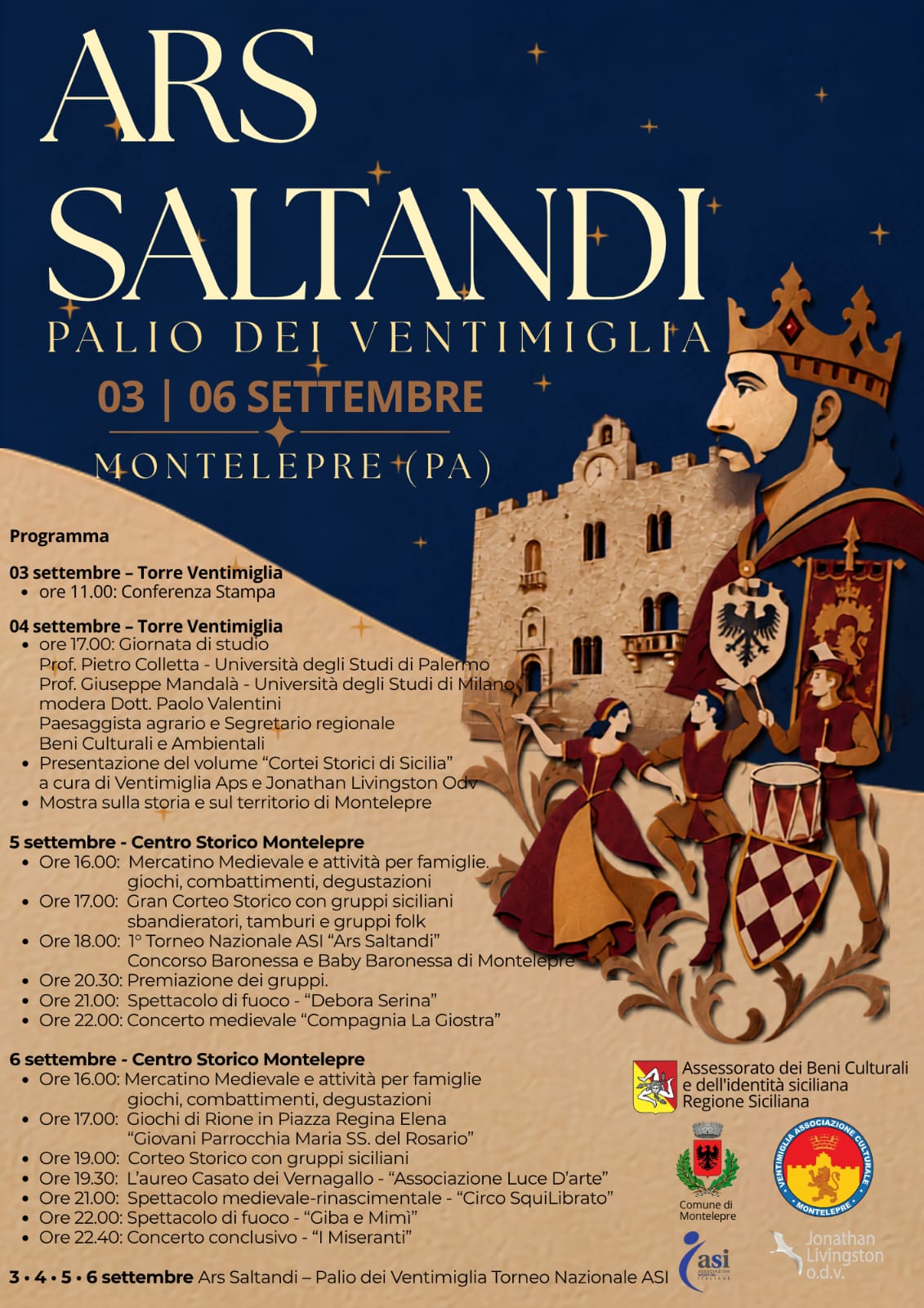 A Montelepre il 1° Torneo Nazionale di Danza Storica e Folk «ARS SALTANDI» dal 3 al 6 settembre 2026