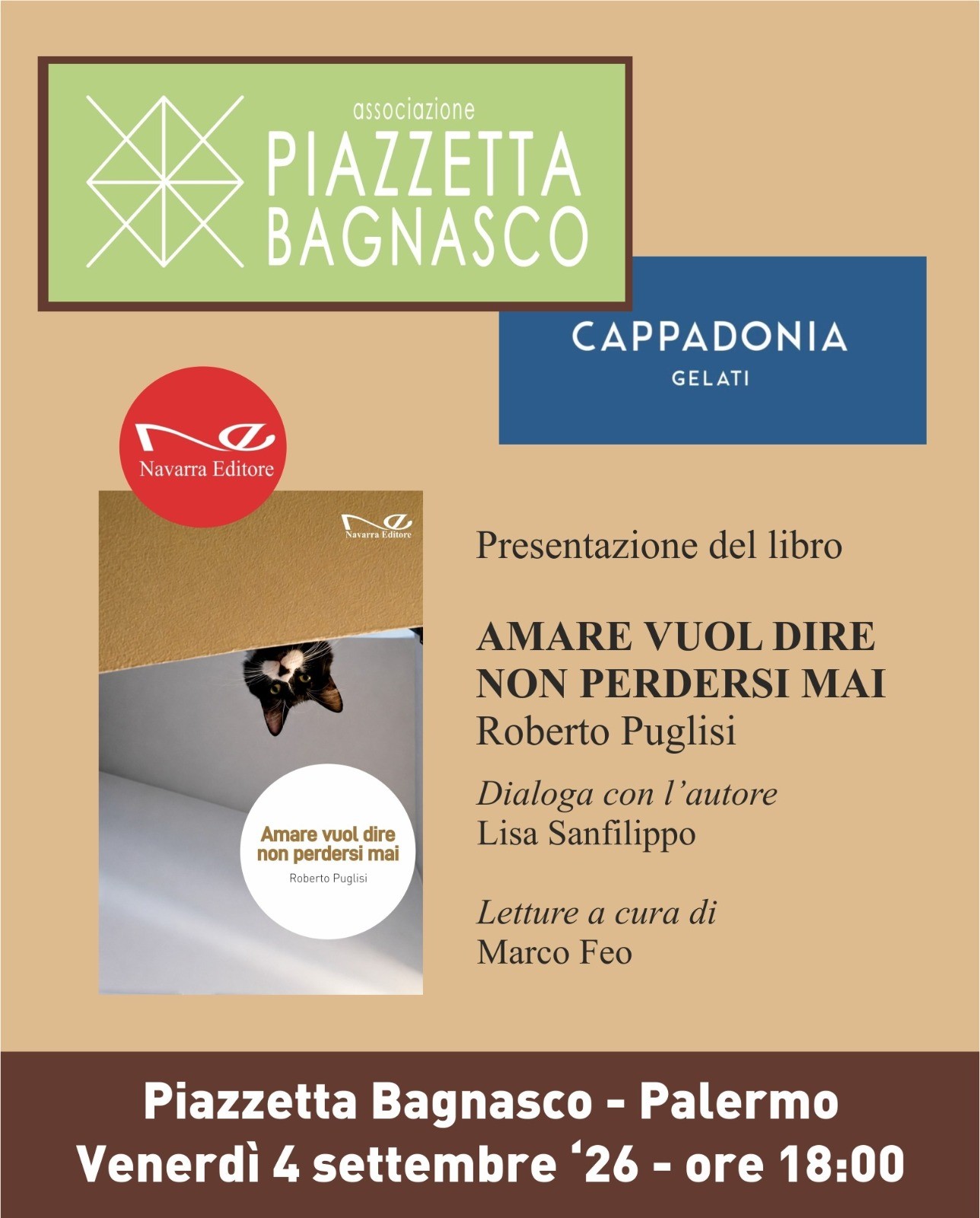 Intenso il percorso emotivo che coinvolge il lettore dell’ultimo libro di Roberto Puglisi “Amare vuol dire non perdersi mai” che venerdì 4 settembre sarà presentato in piazzetta Bagnasco