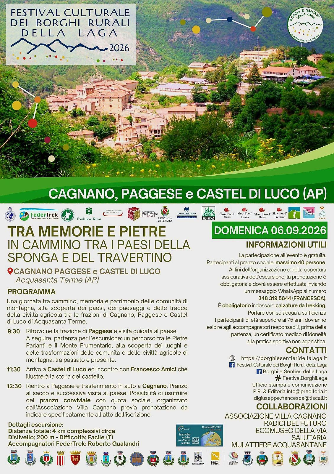 Tra memorie e pietre, un viaggio in cammino tra i borghi della sponga e del travertino