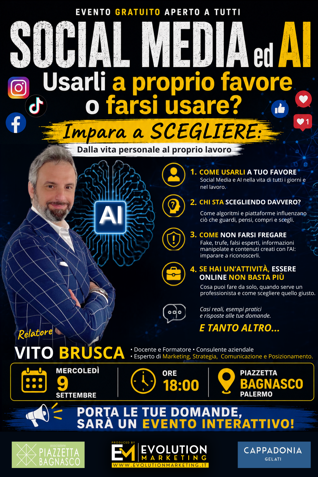 “Social media e Intelligenza artificiale: li stiamo usando o ci stiamo facendo usare?”.