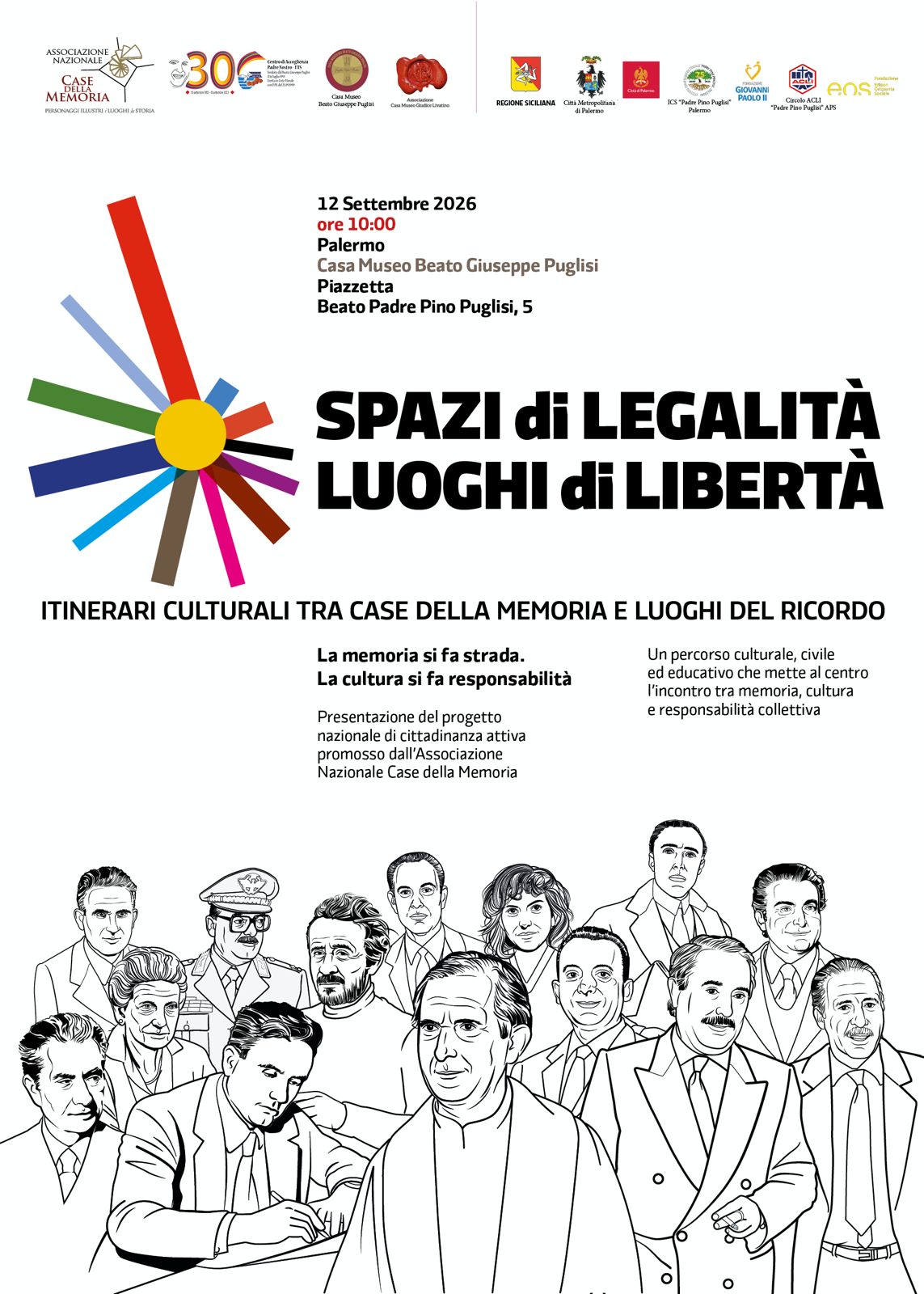 A PALERMO “Spazi di legalità – Luoghi di libertà ” Una nuova rete nazionale tra memoria, cultura e impegno civile