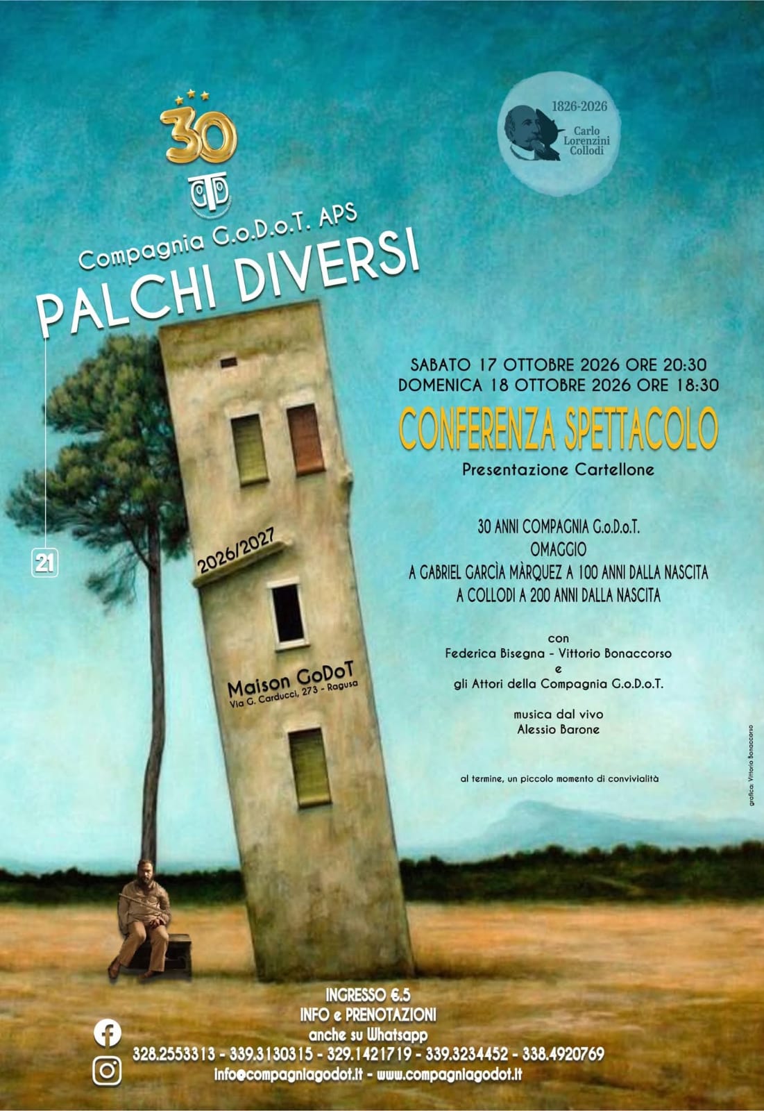 La Compagnia Godot presenta la nuova stagione di “Palchi Diversi”: un programma articolato e sorprendente per un pubblico sempre più scelto ed esigente