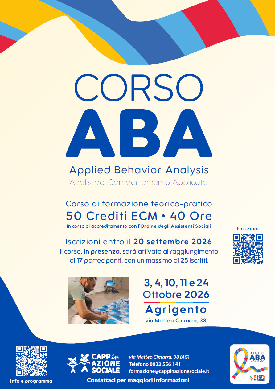 Favorire insieme la crescita e l’autonomia delle persone con autismo. 𝐂𝐨𝐫𝐬𝐨 𝐀𝐁𝐀 𝐚𝐝 𝐀𝐠𝐫𝐢𝐠𝐞𝐧𝐭𝐨. Le i𝐬𝐜𝐫𝐢𝐳𝐢𝐨𝐧𝐢 entro il 20 settembre 