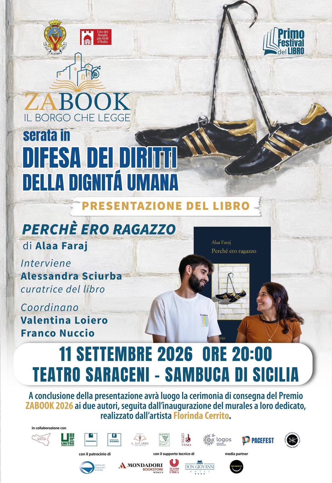 Premio Zabook 2026 ad Alaa Faraj e Alessandra Sciurba per il libro “Perchè ero un ragazzo” (Sellerio)