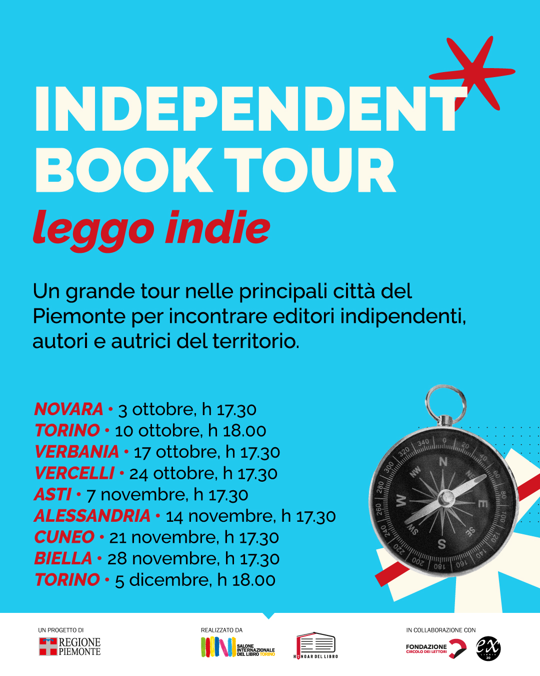 Torna l’Independent Book Tour:al via la sesta edizione in Piemonte dal 3 ottobre