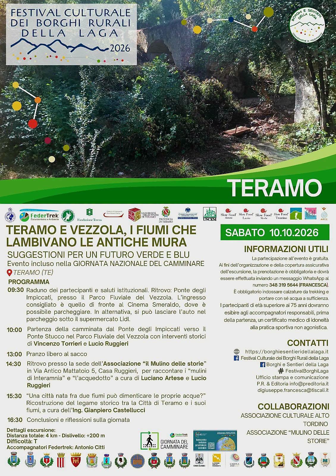 Tre eventi del Festival Culturale per celebrare la Giornata Nazionale del Camminare