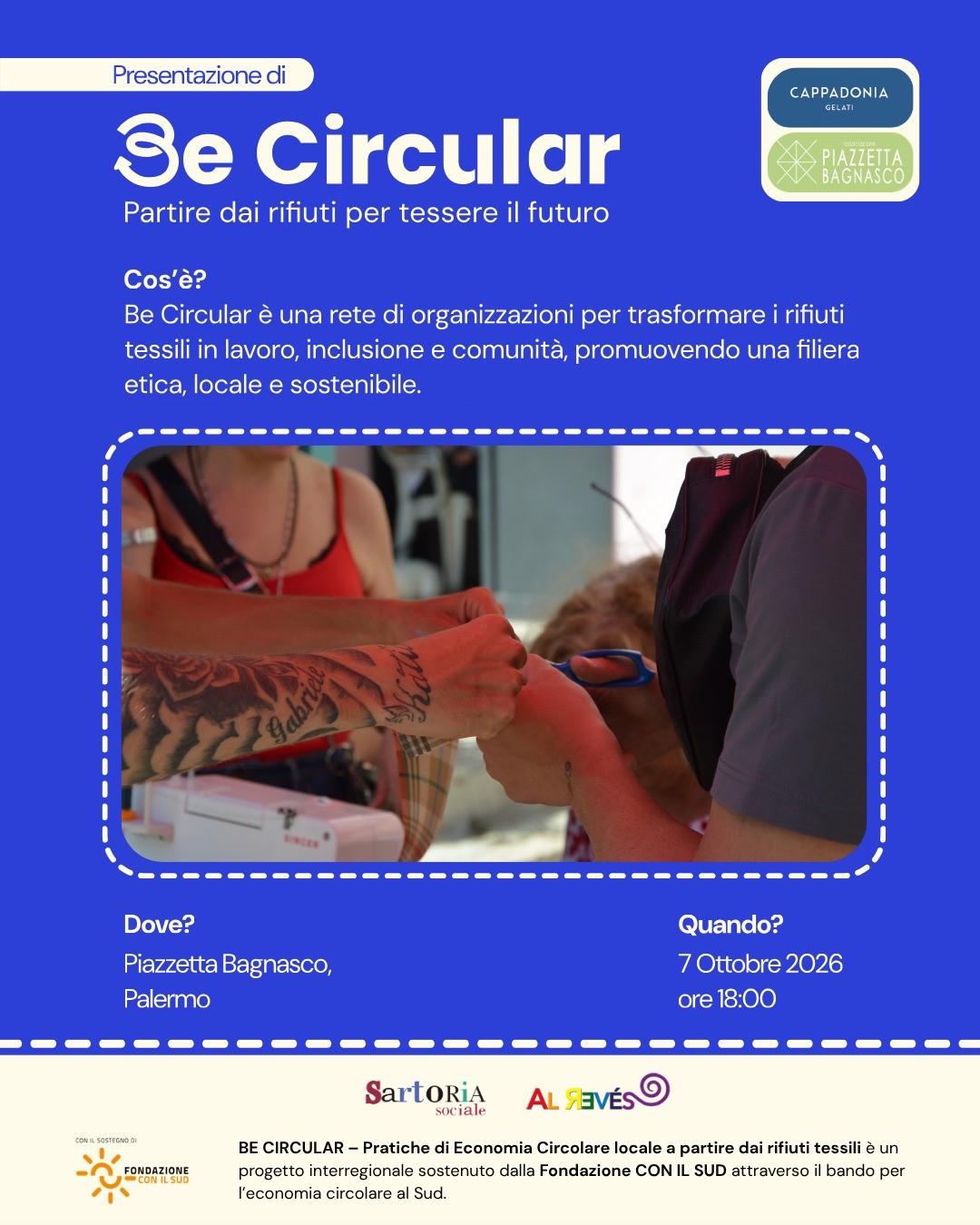 Trasformare i rifiuti in prodotti tessili. Se ne parla mercoledì 7 ottobre in piazzetta Bagnasco 
