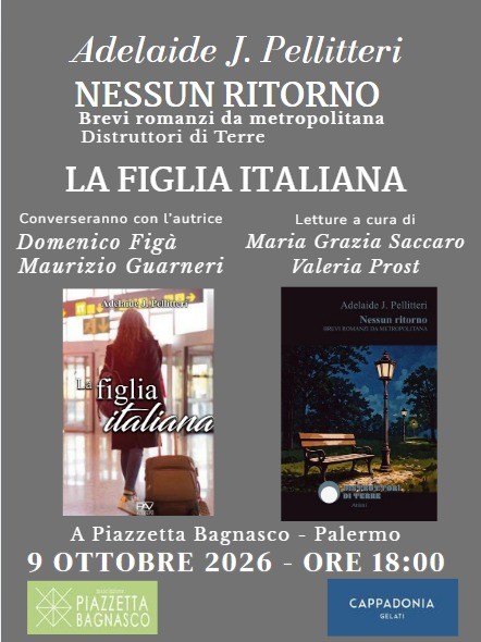 In piazzetta Bagnasco, venerdì 9 ottobre, la delicatezza della narrazione di Adelaide J. Pellitteri.