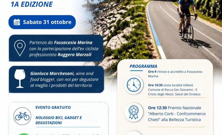 “Pedalando di Gusto”, sabato 31 ottobre Confcommercio Chieti promuove le bellezze del territorio con un evento che coniuga sport, turismo, gastronomia e benessere