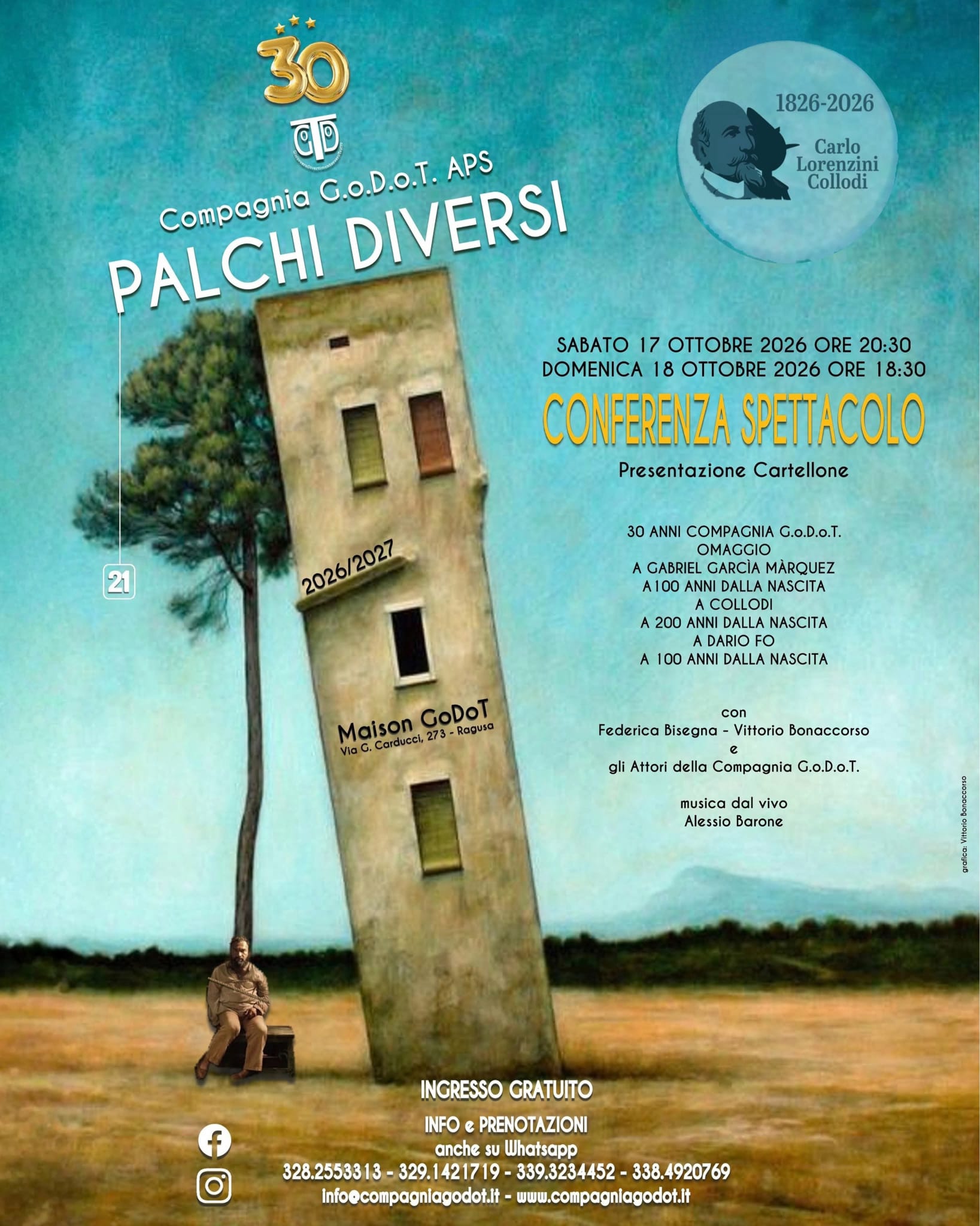 LA CONFERENZA SPETTACOLO DELLA COMPAGNIA GODOT PROMETTE APPUNTAMENTI IMPERDIBILI PER LA PROSSIMA STAGIONE